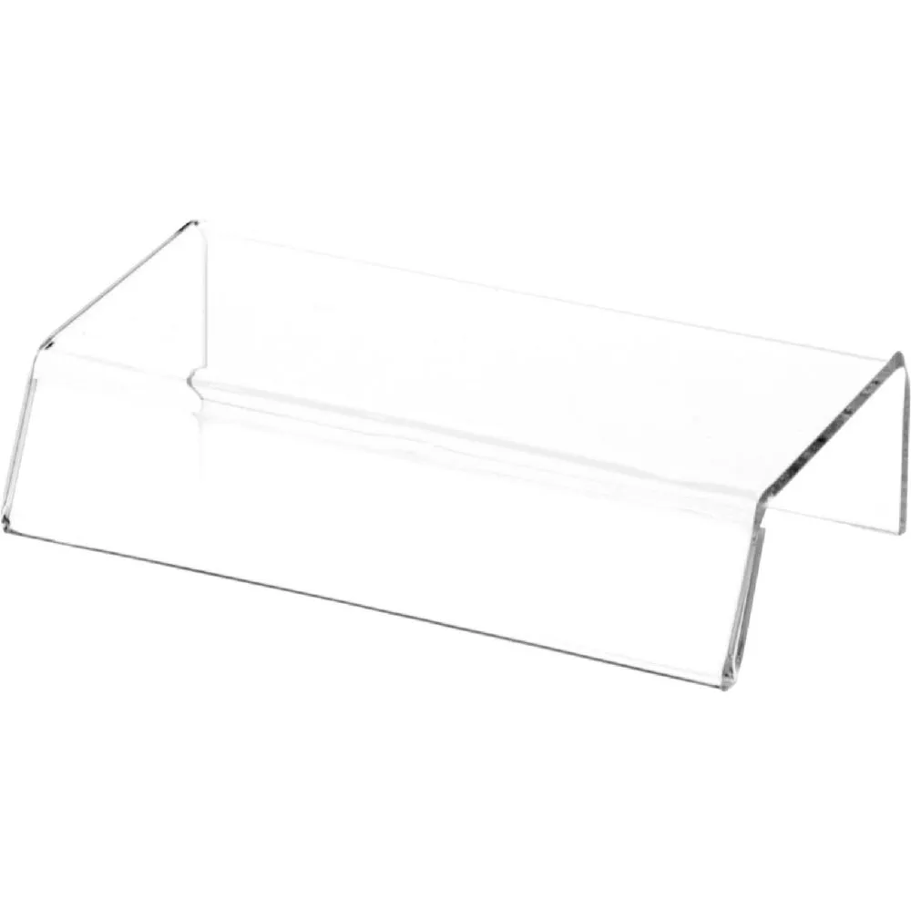 Plymor Clear Acrylic Sign-Holder Display Riser, 1.25 H x 5 W x 2.75 D (1 x 5 Sign) (2 Pack)