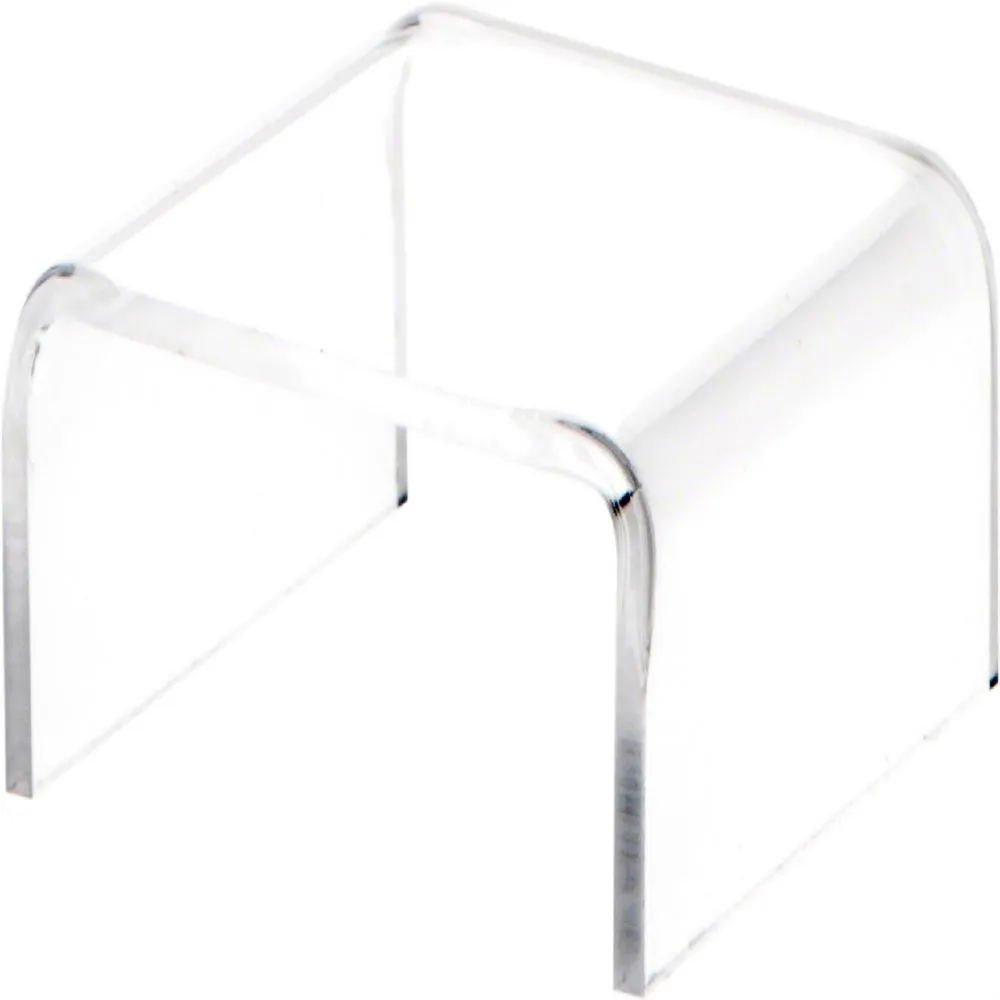 Plymor Clear Acrylic Short Square Display Riser, 1 H x 2 W x 2 D (3/32 thick) (6 Pack)