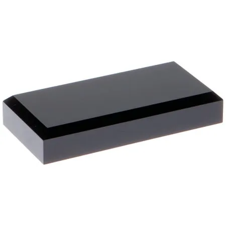 Plymor Black Acrylic Rectangular Beveled Display Base 4 W x 2 D x 0.75 H Pack of 2