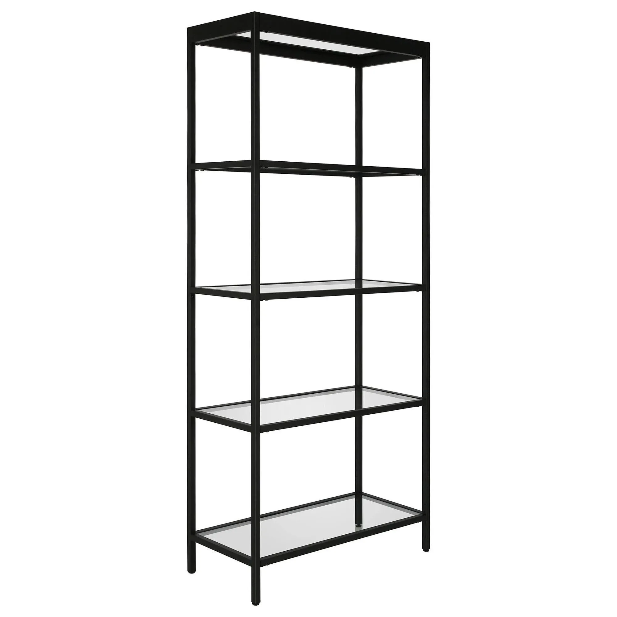 Henn&Hart 30" Wide Rectangular Bookcase in Blackened Bronze, for Home Office, Living Room