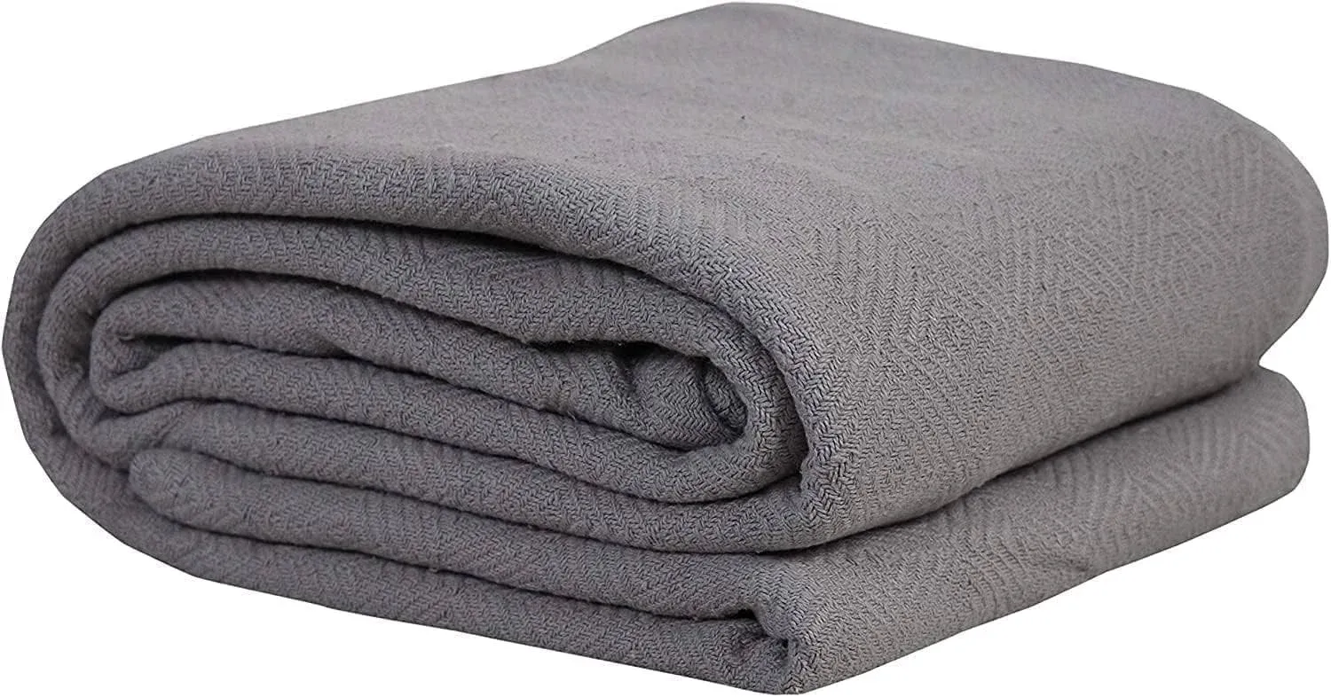 Eurotex Premium Cotton Blankets for Queen Size Bed | All-Season 100% Cotton Queen Size Blanket | Diamond Cozy Lightweight  Soft Breathable Fall Thermal Blanket fits Full Size Bed  90x90 | Flint Grey