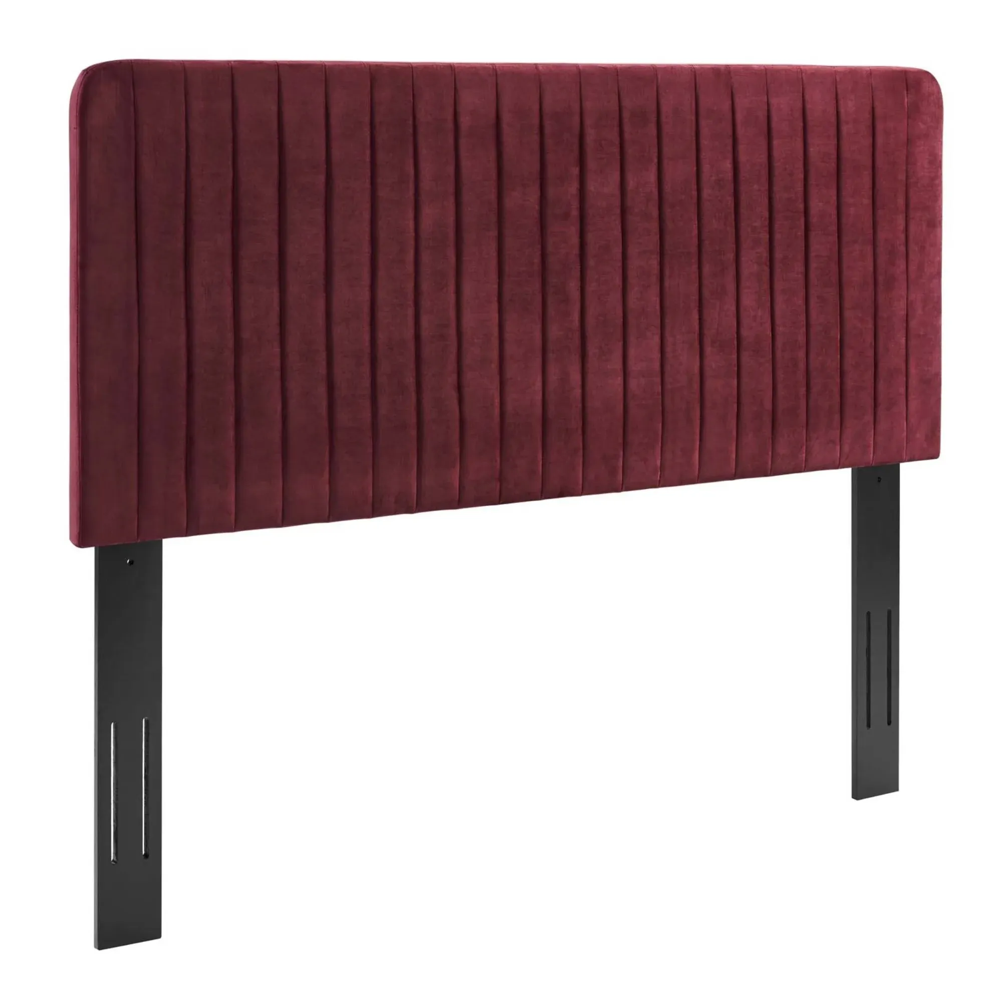 Modway Milenna Channel Tufted Performance Velvet Twin Headboard Maroon