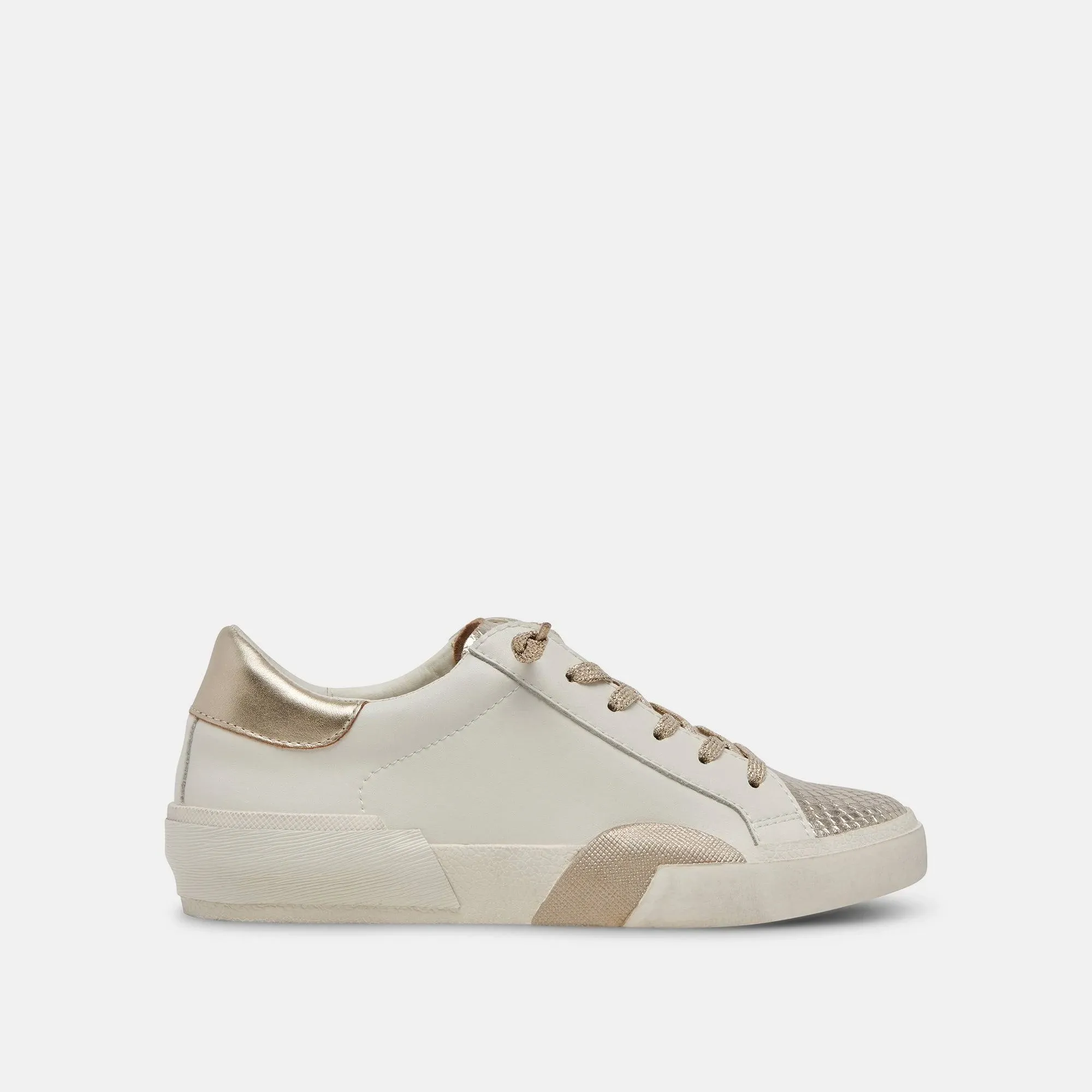 Dolce Vita Zina Sneaker White/Gold Leather / 8