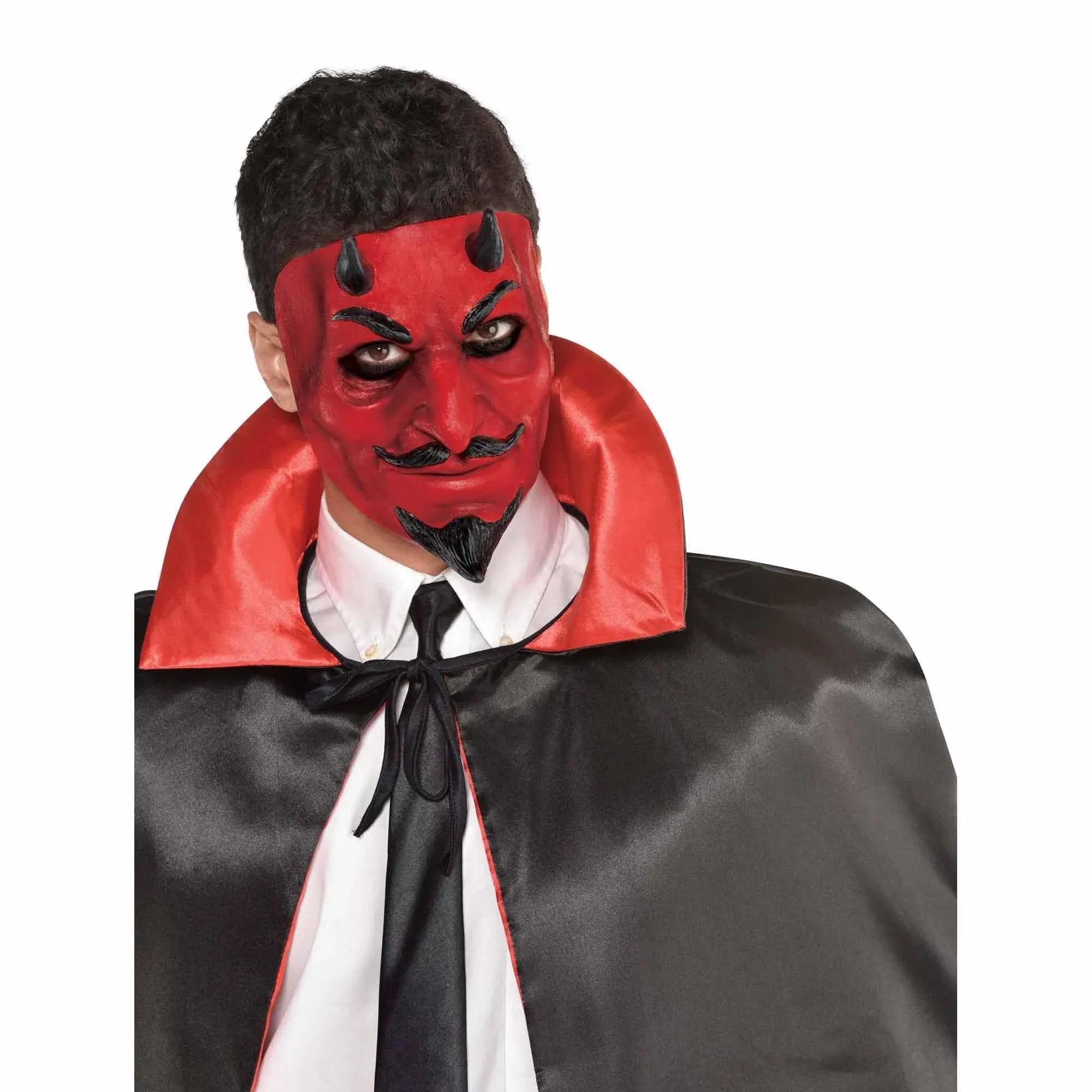 Amscan Red & Black Devil Sculpted Mask (1 Pc.) - Premium Quality, Uniquely Designed & Perfect for Halloween Costume Parties or Themed Events