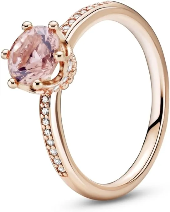 Pandora Pink Sparkling Crown Solitaire Ring