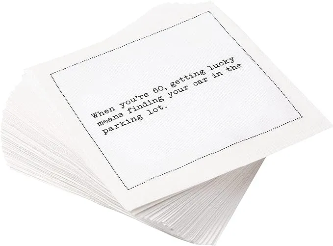 Five Star Napkins Inappropriate Thoughts Quotes White Cotton Cocktail Napkins, Beverage Napkins, Bar Napkins, Cloth Napkins, Party Napkins, Events,