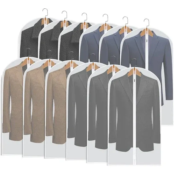 Hanging Garment Bags Suit BagsSet of 12 Dust Cover Breathable Dress Bag for C...