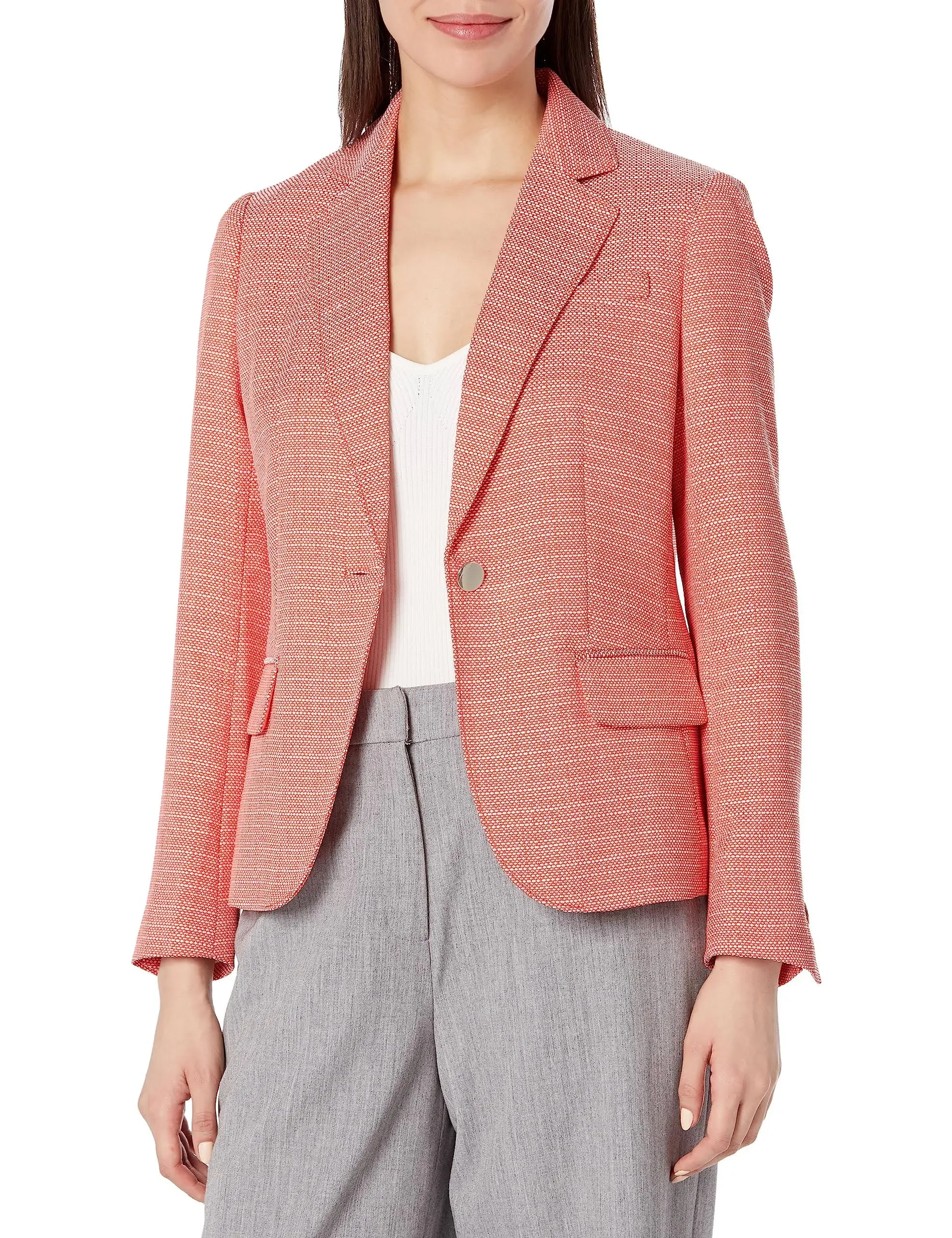 Anne Klein Women's One Btn Notch Collar Jacket