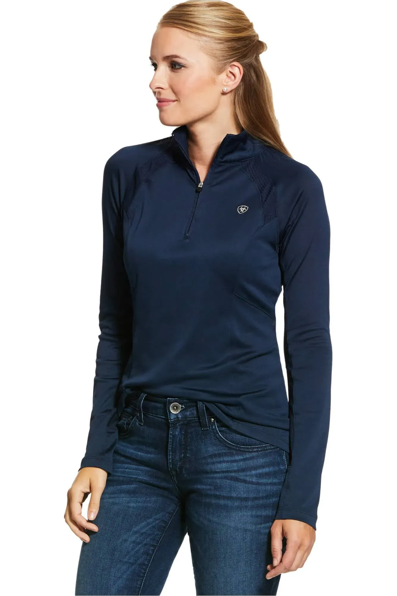 Ariat Sunstopper 2.0 1/4 Zip Baselayer S / Navy