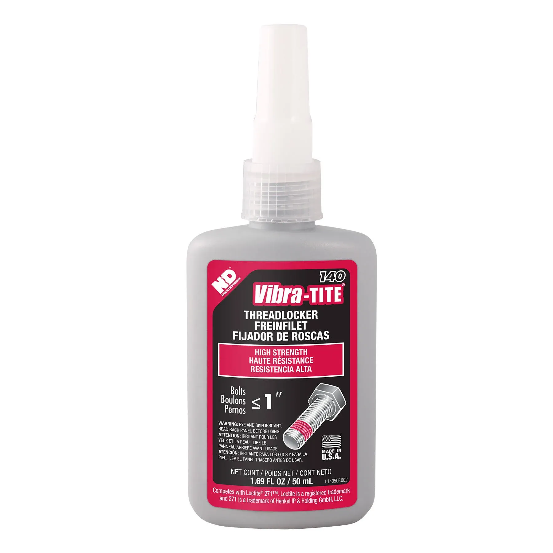 Vibra-Tite 140 High Strength Threadlocker - Red, 50 ml