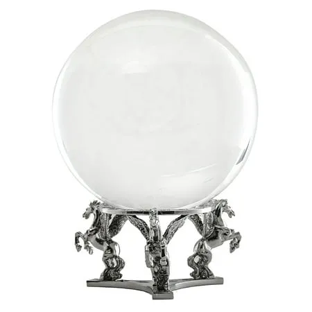 Amlong Crystal Pink Crystal Ball 130mm (5 inch) Including Silver Pegasus Stand