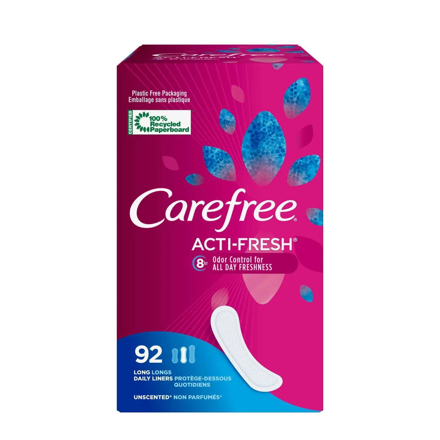 Carefree Acti-Fresh Thin Panty Liners, Soft and Flexible Feminine Care