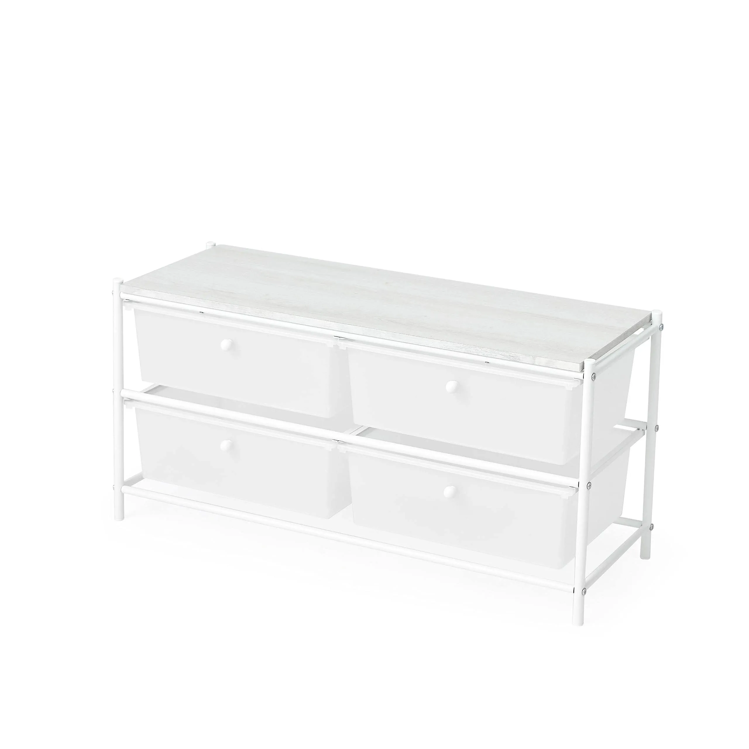 Suprima Multipurpose Drawers with Shelf - White / Whitewash Top