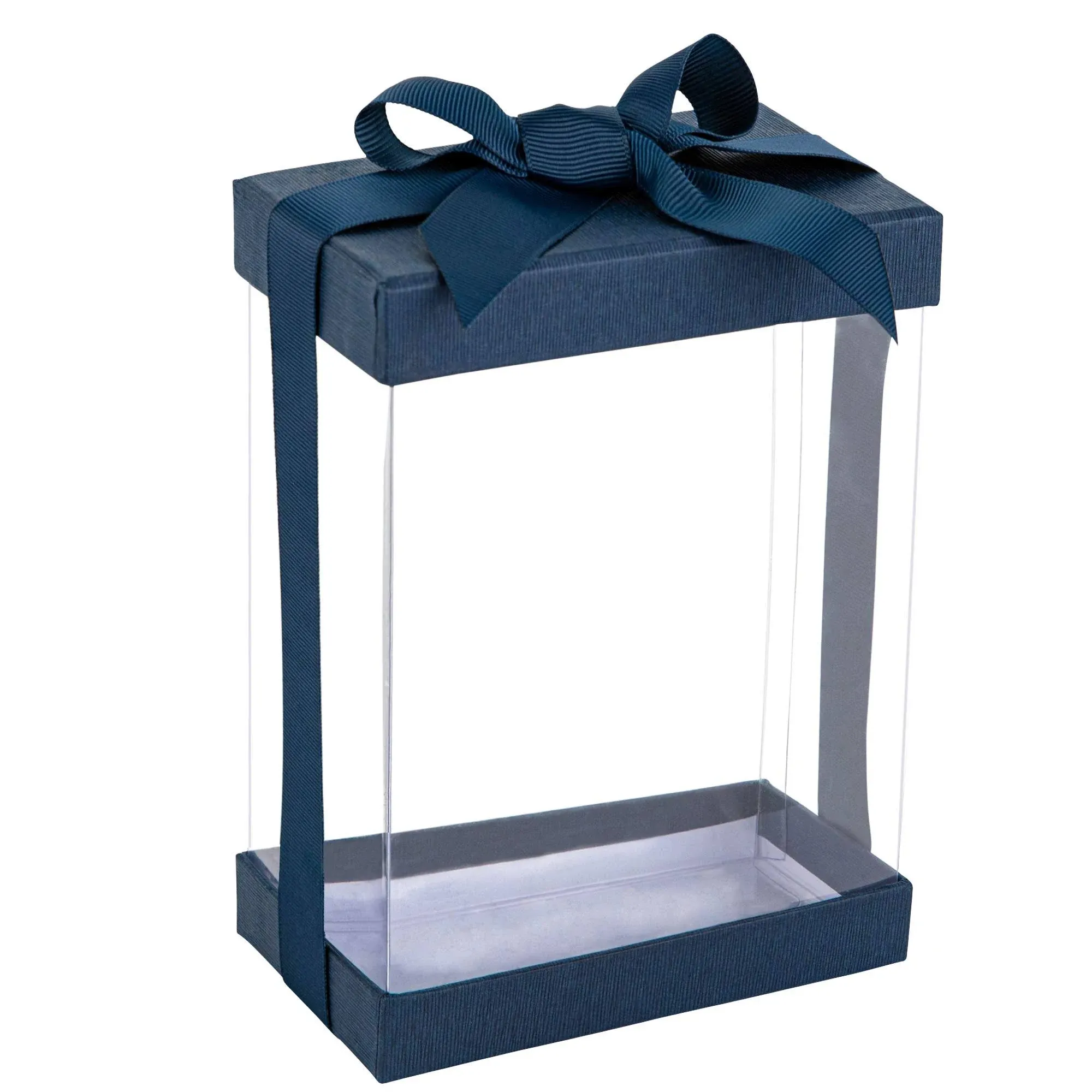 Hammont - Clear Plastic Gift Boxes - 6 Pack - Navy Blue, 5 x 3 x 7