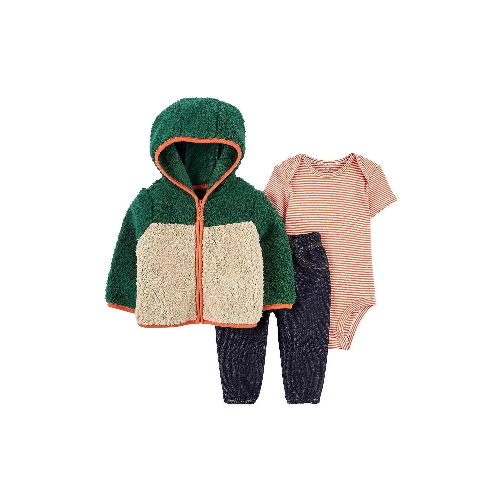 Baby Boys Colorblocked Faux-Sherpa Jacket, Bodysuit and Pants, 3 Piece Set 
      
          Baby Boys Colorblocked Faux-Sherpa Jacket, Bodysuit and Pants, 3 Piece Set