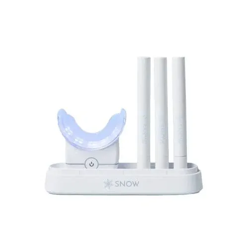 SNOW Advanced Wireless Teeth Whitening Kit - Limited Edition Wireless Teeth Whitening Kit - Portable LED Light Teeth Whitener with Gel Teeth Whitening Pens - 3 Pack, White