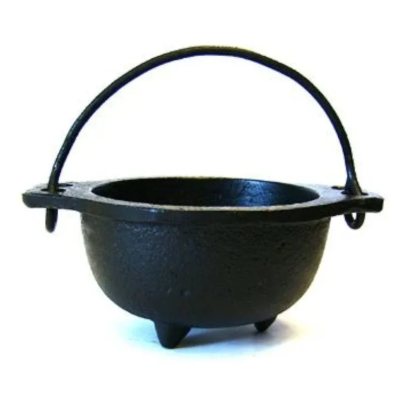 Cast Iron Cauldron W/Handle, Ideal for Smudging, Incense Burning, Ritual Purpose