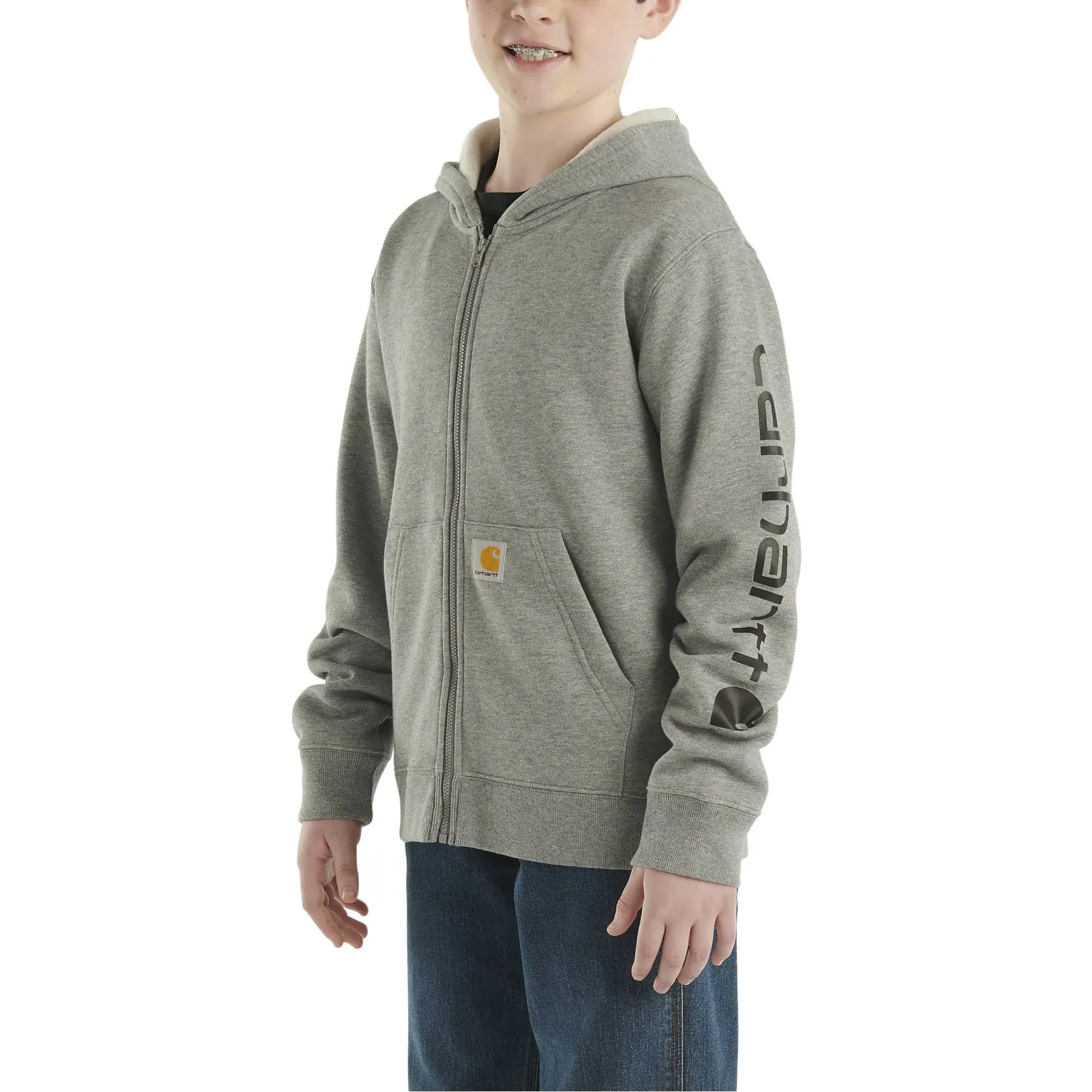 Carhartt Boys&#039; Long-Sleeve Full-Zip Hooded Sweatshirt Hoodie