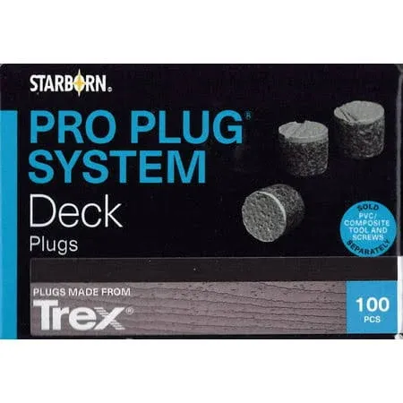 Starborn Industries Trex Transcend Lineage Plugs for PVC Composite Decking, Biscayne - 100 pcs (T-20 Bit Included)