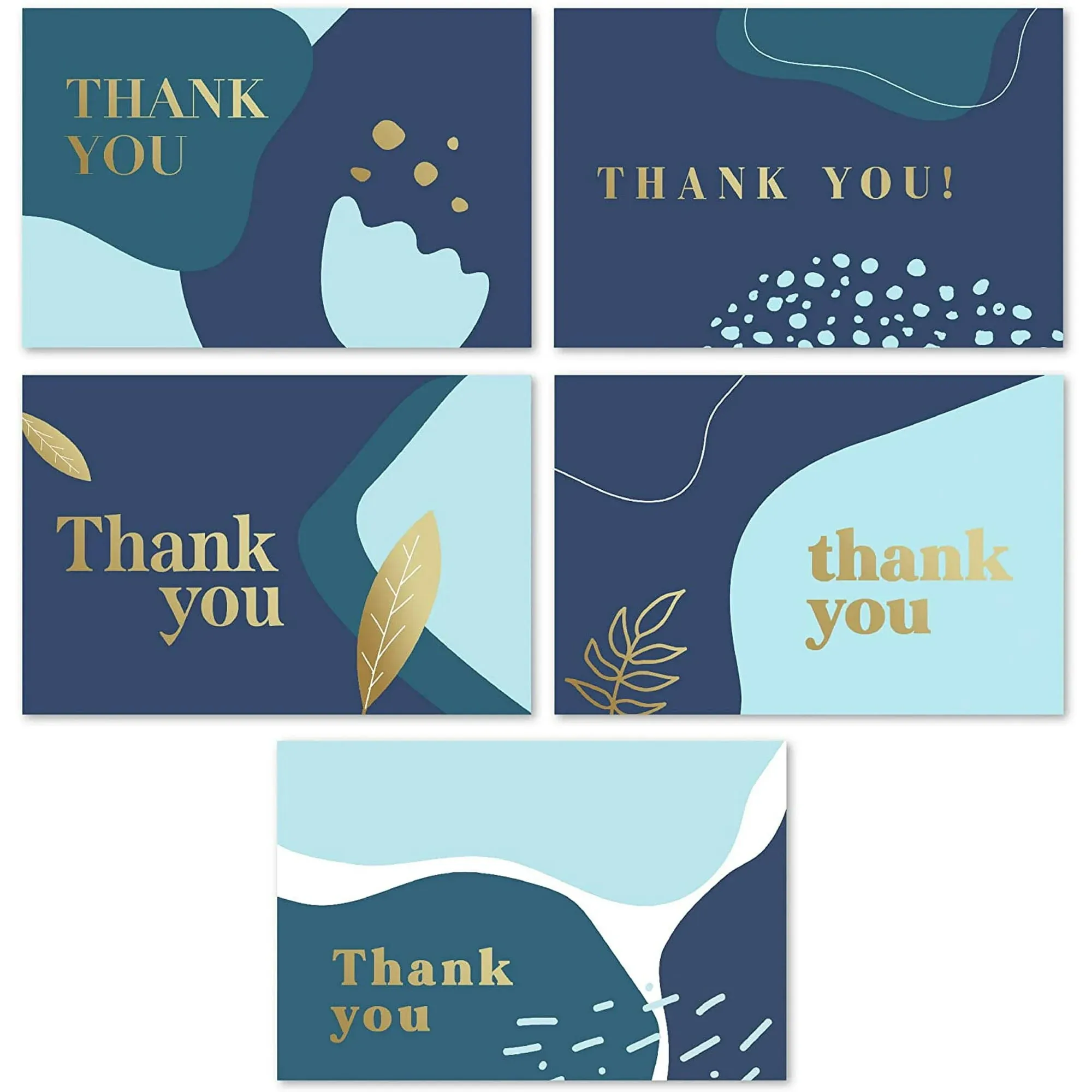 Rileys & Co. (Navy Blue), 50-Count, Thank You Cards with Matching Envelopes