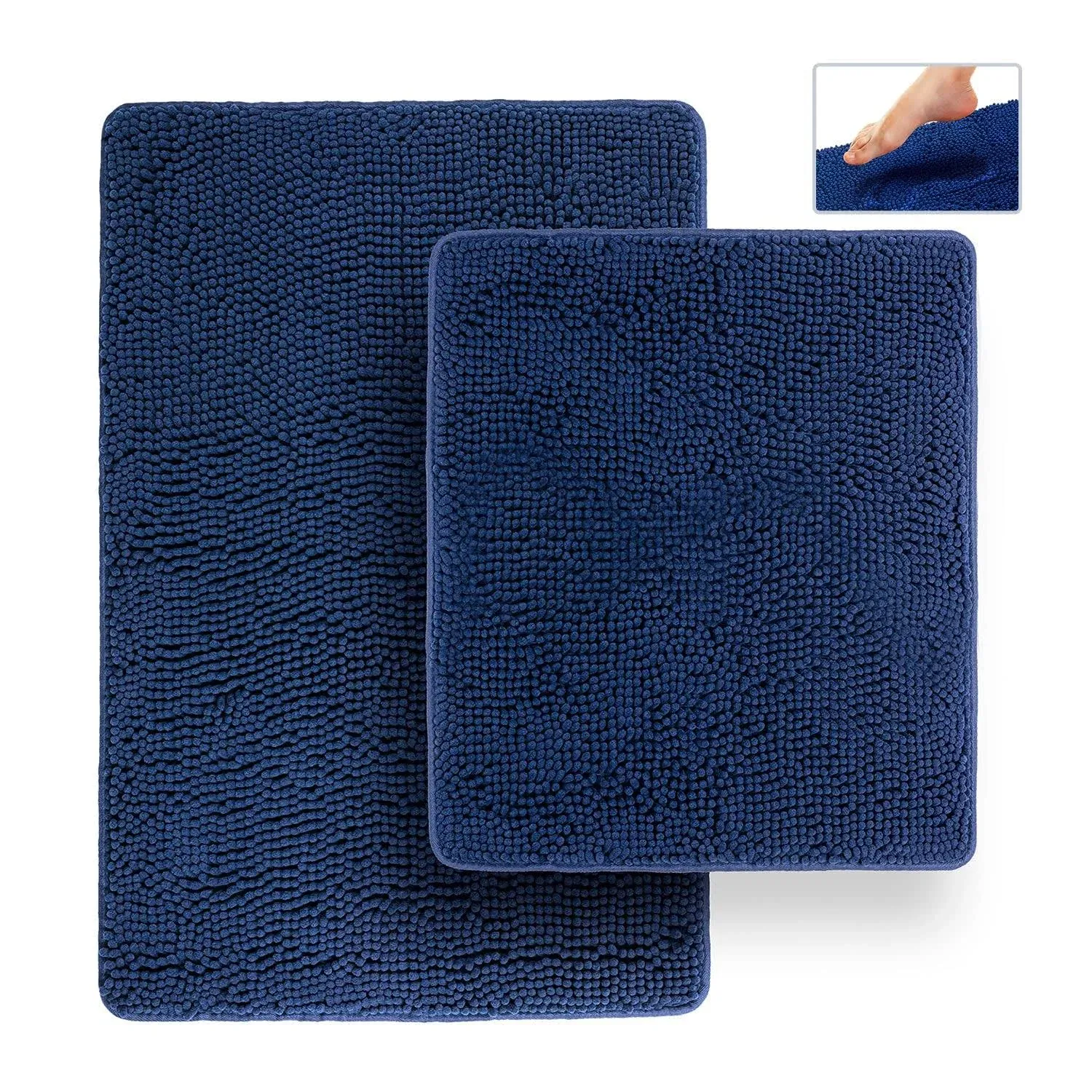 Tafts Bathroom Rugs and Mats Sets Chenille Microfiber Quick Dry Ultra Soft Lu...