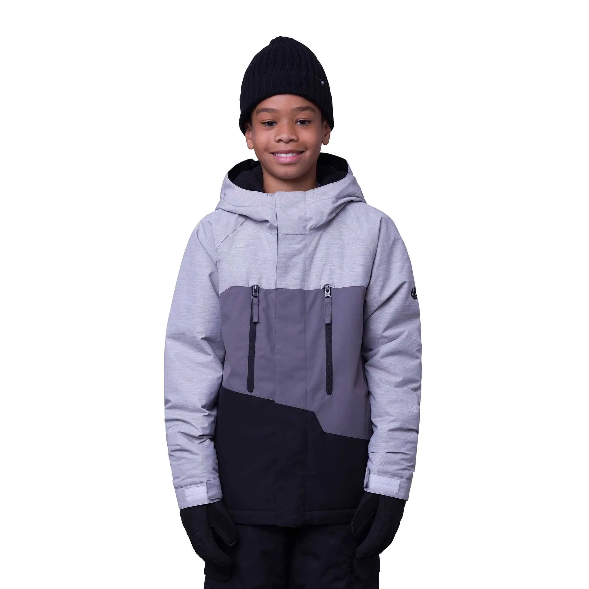 686 Geo Insulated Jacket Boys White Heather Colorblock S