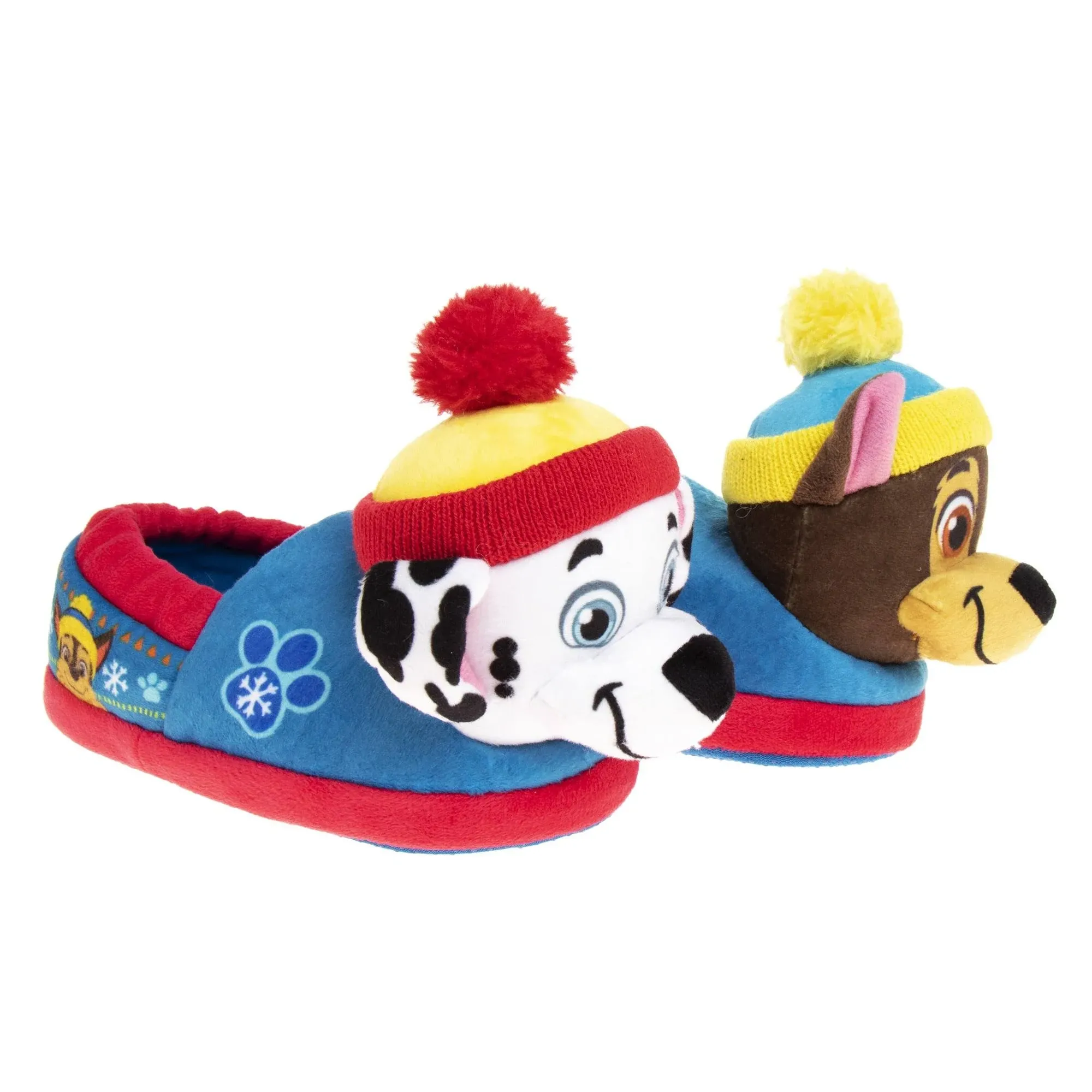 Nickelodeon Boys’ Paw Patrol Slippers – Chase and Marshall Plush Fuzzy Slippers (5T-12 Boy)