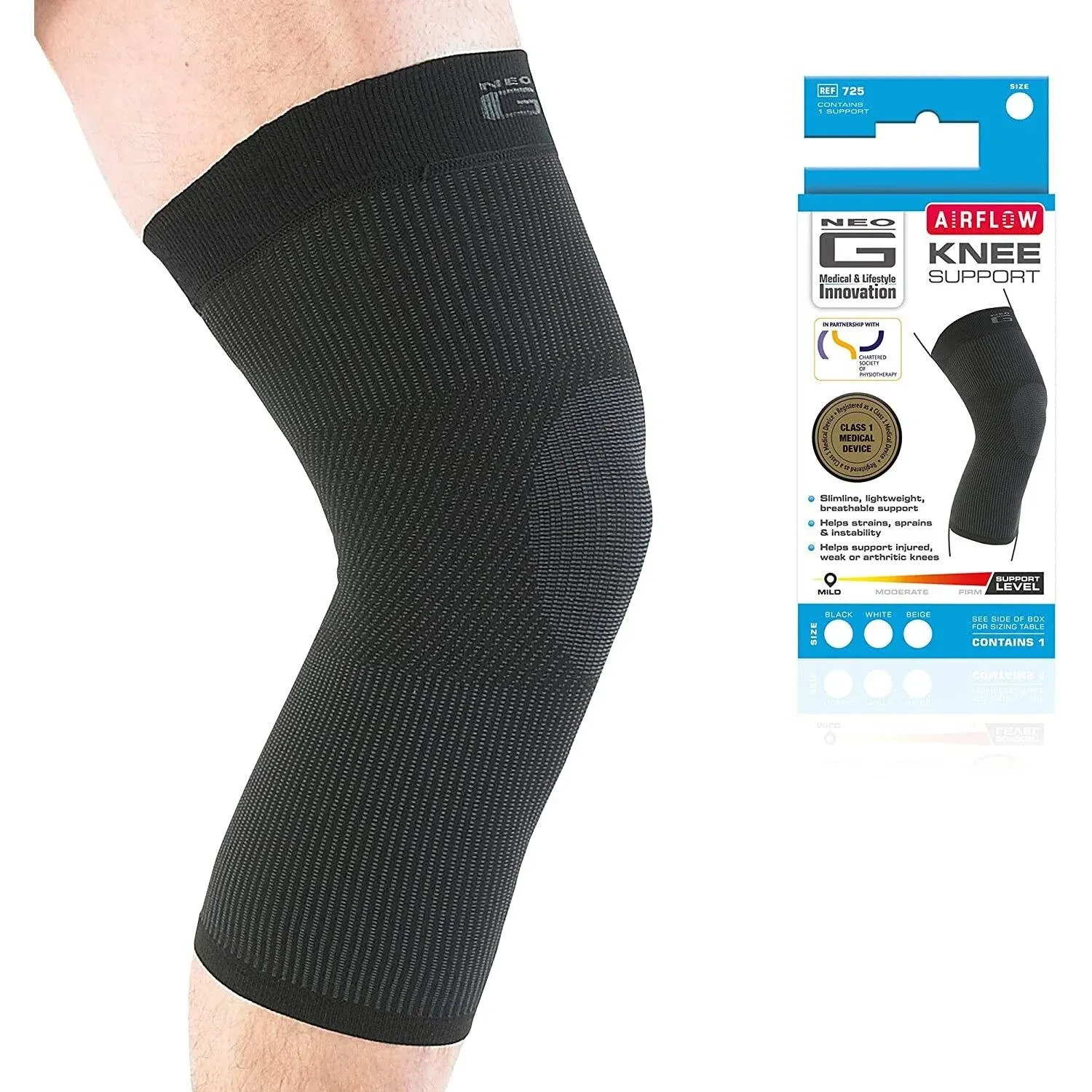 Neo-G Knee Sleeve for Daily wearing, Sports - Good for Sprains, Strains, Weak Muscles - Knee Sleeves for Men Women - Airflow