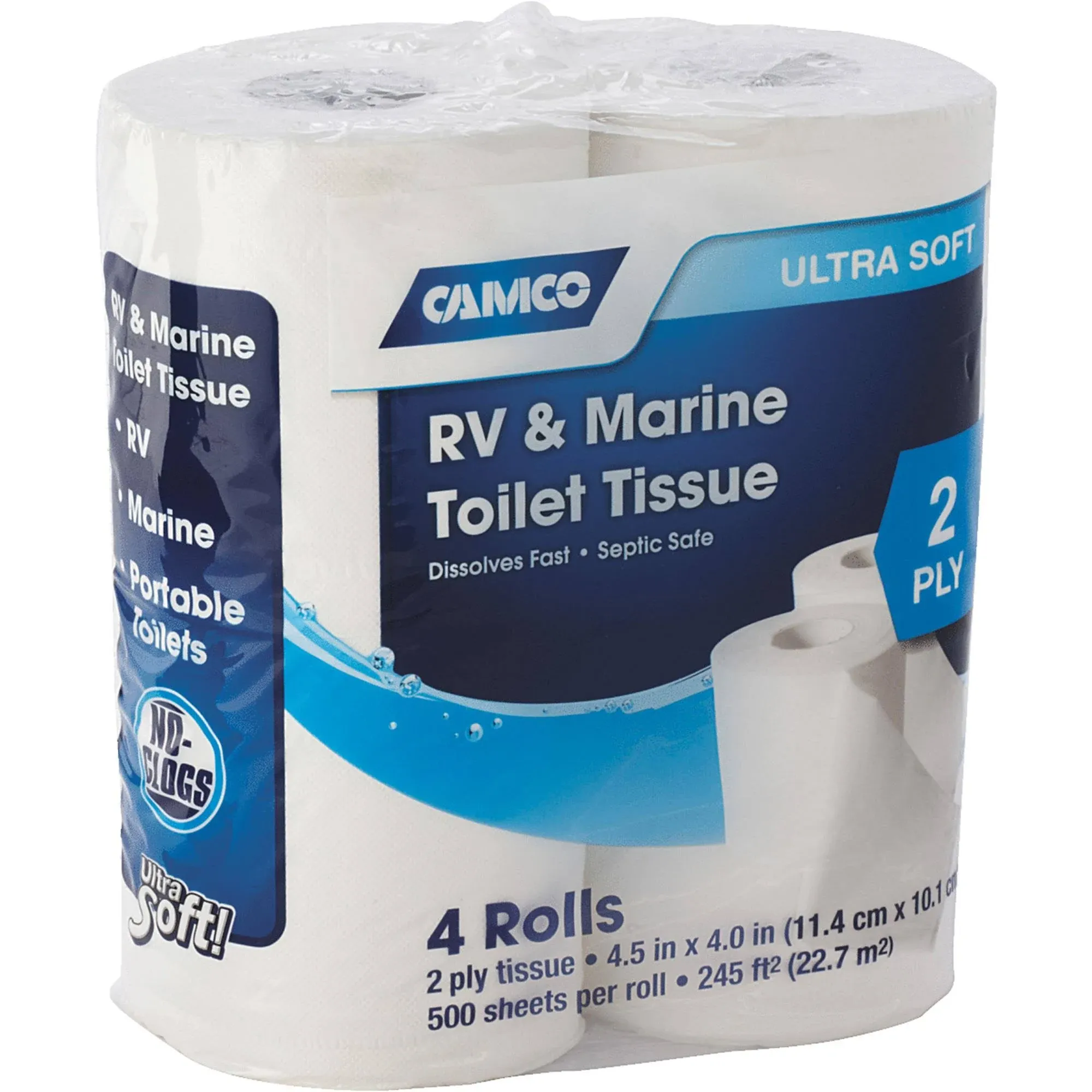 Camco Toilet Tissue, RV & Marine, Ultra Soft, 2 Ply - 4 rolls