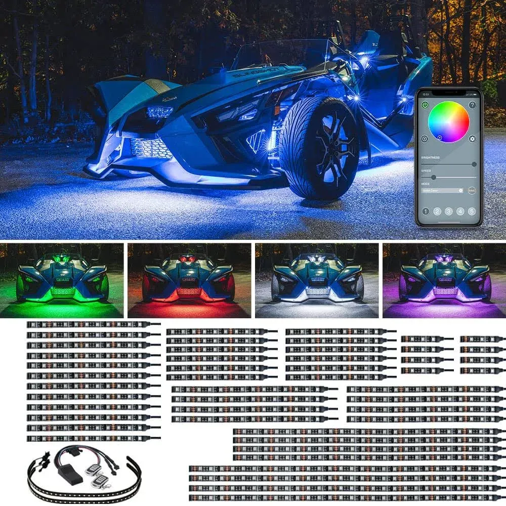 LEDGlow 50pc Advanced Million Color Slingshot Lighting Kit with Smartphone Control