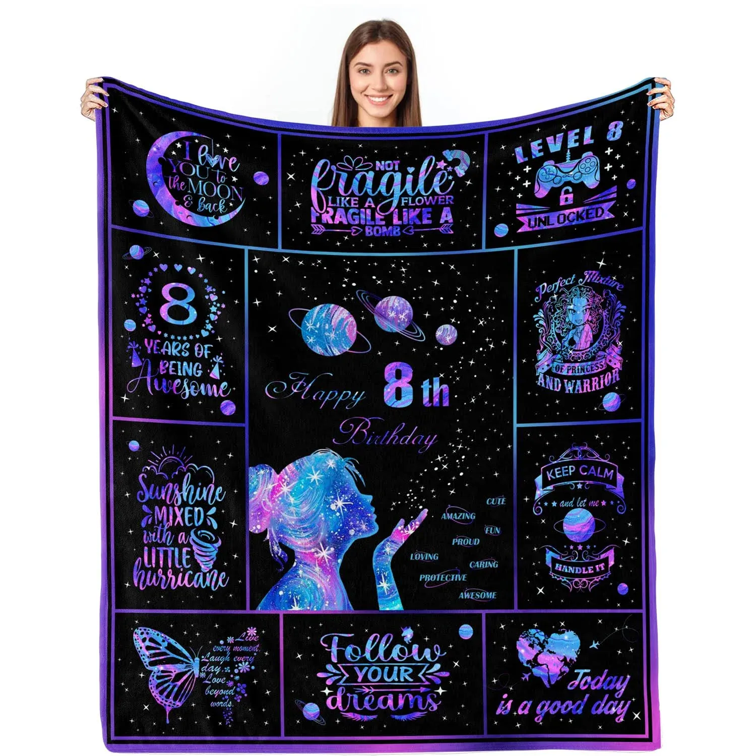 8 Year Old Girl Birthday Gift Blanket Gifts for 8 Year Old Girls 8 Year Old G...