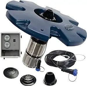 Airmax EcoSeries, Big Pond & Large Lake Floating Fountain Kit, 1/2 Horsepower Oil Free Inline Water Pump, 3 Spray Pattern Nozzles, Float Ring, 115 Volt Outdoor Electric Control Box, 100’ Power Cord