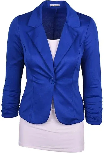 Auliné Collection Women's Casual Work Solid Color Knit Blazer