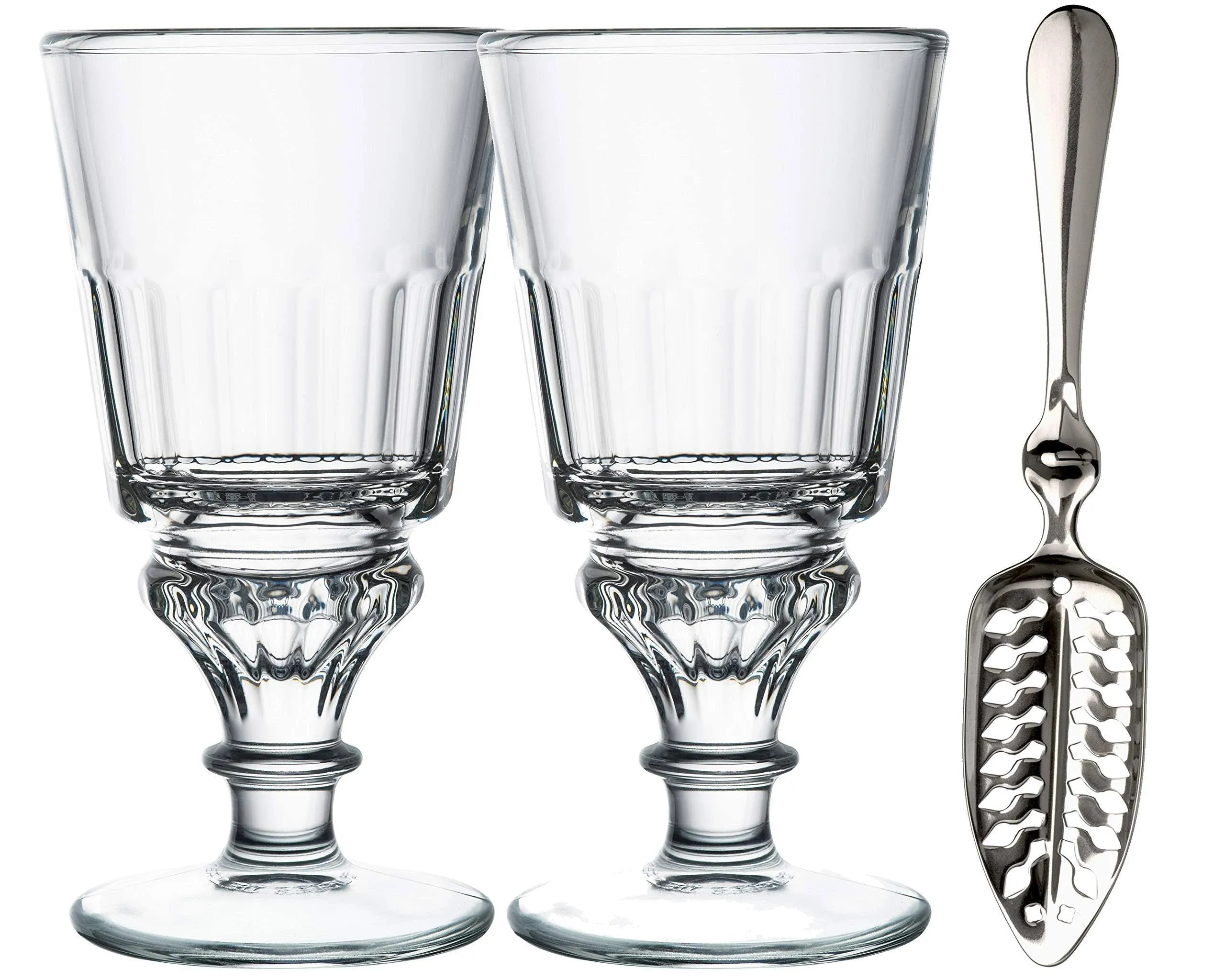 La Rochere Set of 2, 10 oz Glasses Recipe, Absinthe Spoon, Drinkware Set, One Size (Pack of 2), Clear