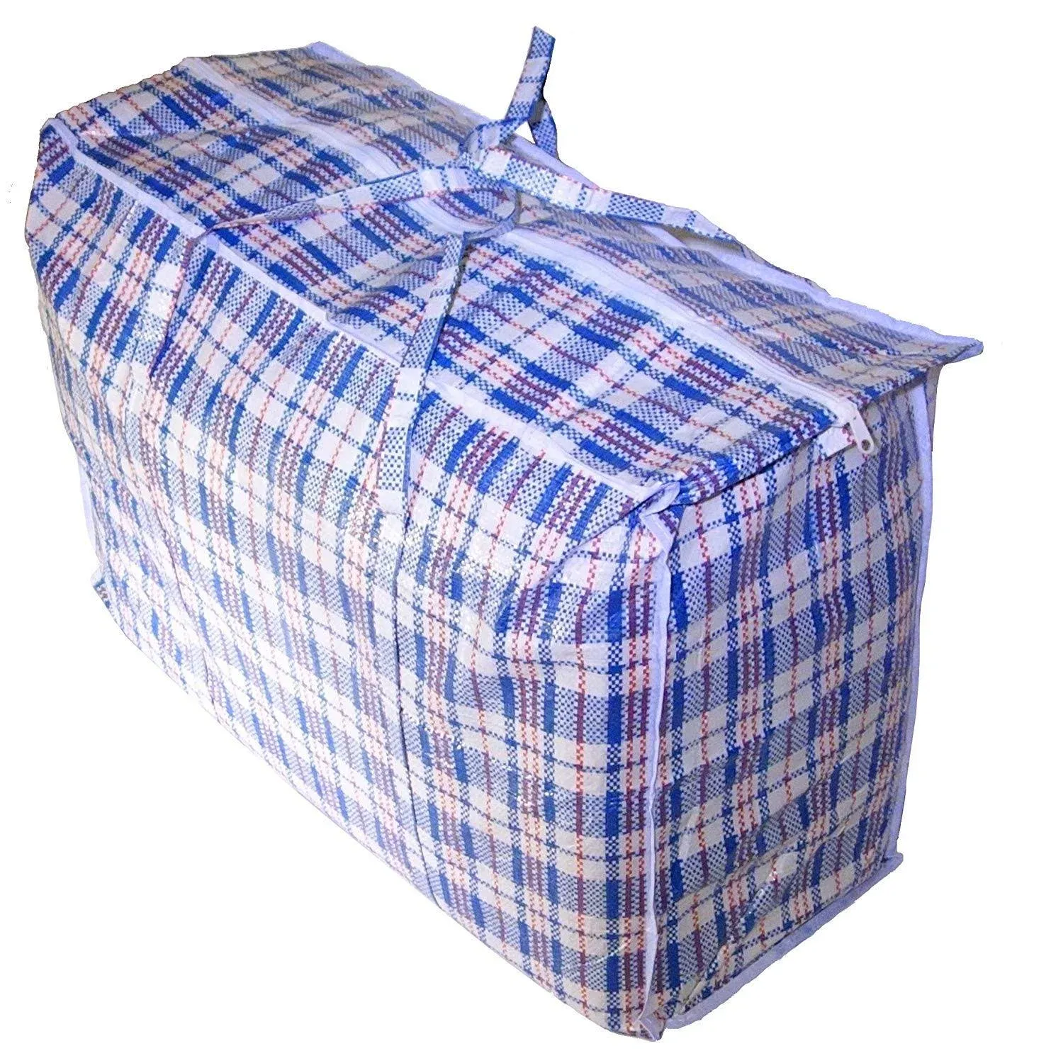 Jumbo Plastic Checkered Storage Laundry Shopping Bags W. Zipper & Handles Size=27 ...