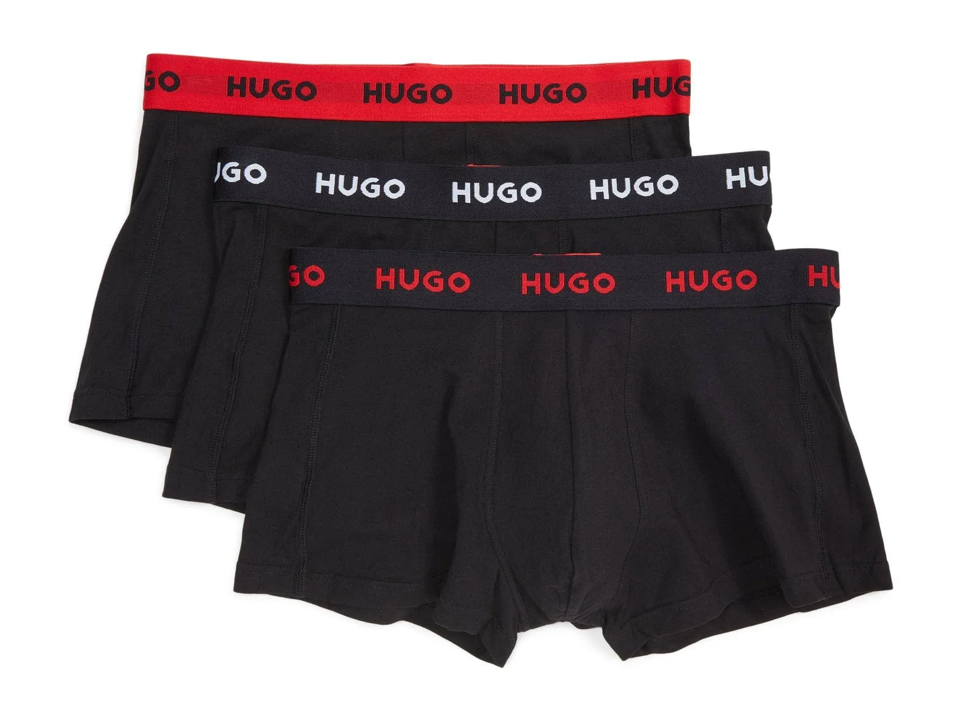 Three-pack of logo-waistband trunks in stretch cotton