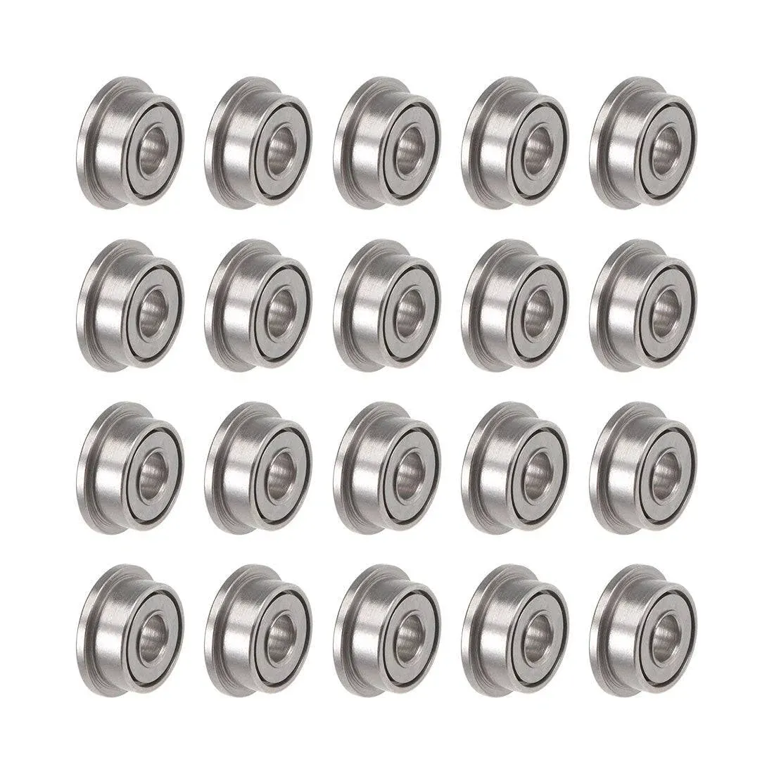 uxcell F682ZZ Flanged Ball Bearing 2mmx5mmx2.3mm Double Shielded Chrome Steel Deep Groove Bearings 20pcs