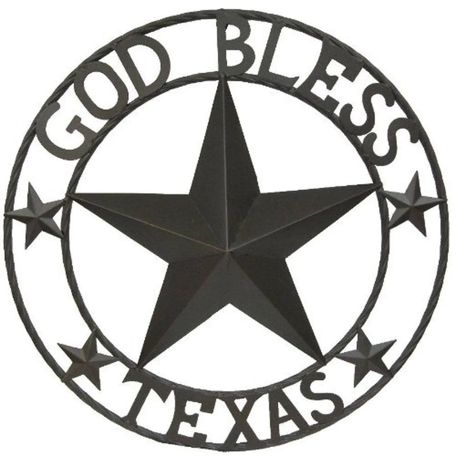 LL Home Metal Circled Star with Sayings God Bless Texas by Marco International Inc.