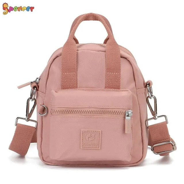 Spencer Waterproof Shoulder Bags for Women Mini Nylon Crossbody Travel Messenger Organizer Purse Handbag Lightweight Pocket Bag -（7*5*8.2inch Pink）