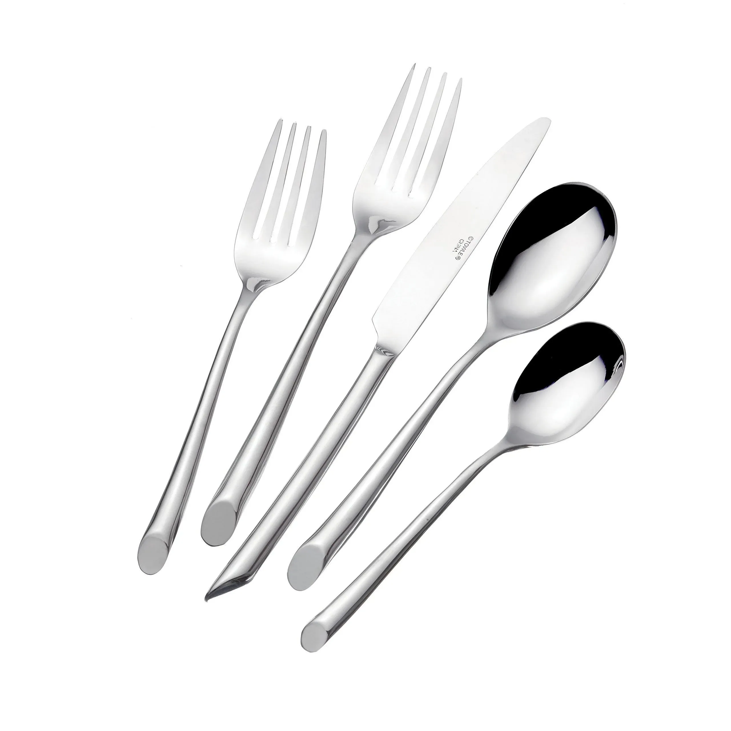 Towle Living Satin Wave 20-Piece Forged Stainless Steel Flatware Set,