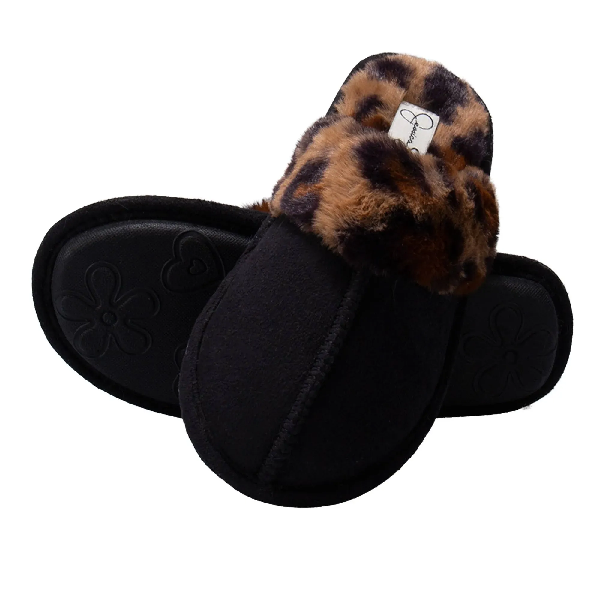 Jessica Simpson Girl's Cute and Cozy Plush Slip on House Slippers with Memory Foam