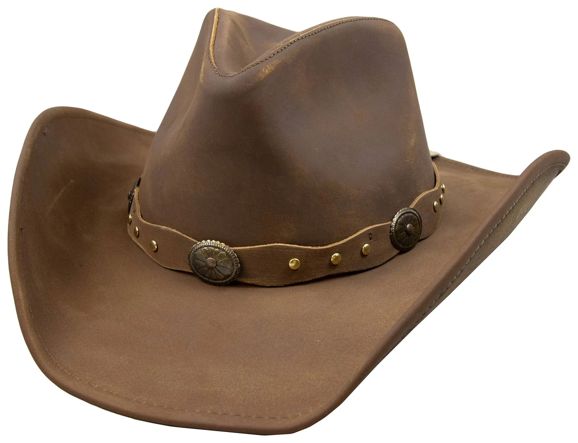 Stetson Roxbury Leather Cowboy Hat - Mocha, Small