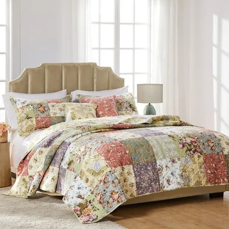 Greenland Home 4-Piece Blooming Prairie Quilt Bonus Set, Twin