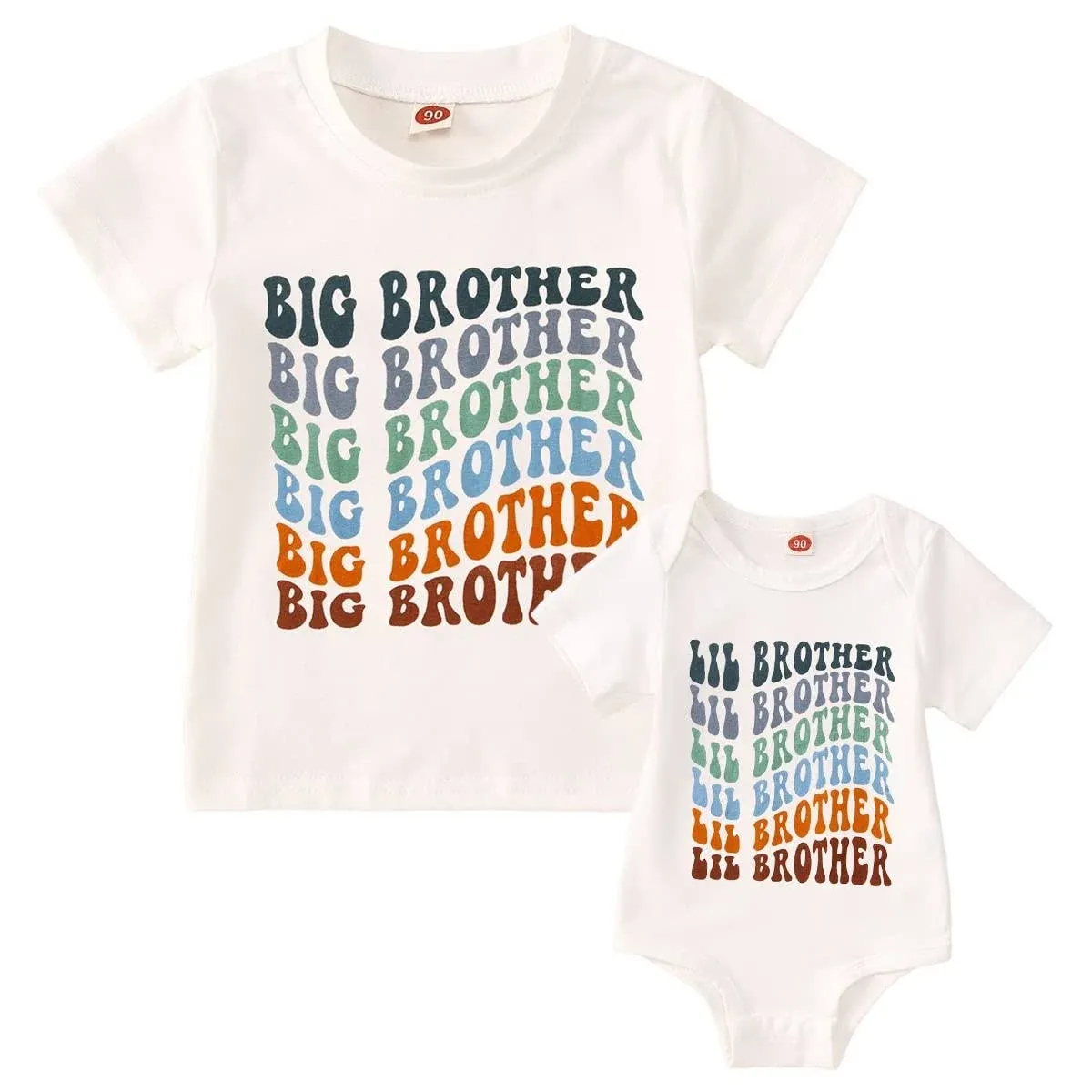 KEKEMI Big Brother Little Brother Shirts Matching Outfits Baby Boy Sibling Gifts Outfits Big Bro T Shirt Little Bro Bodysuit