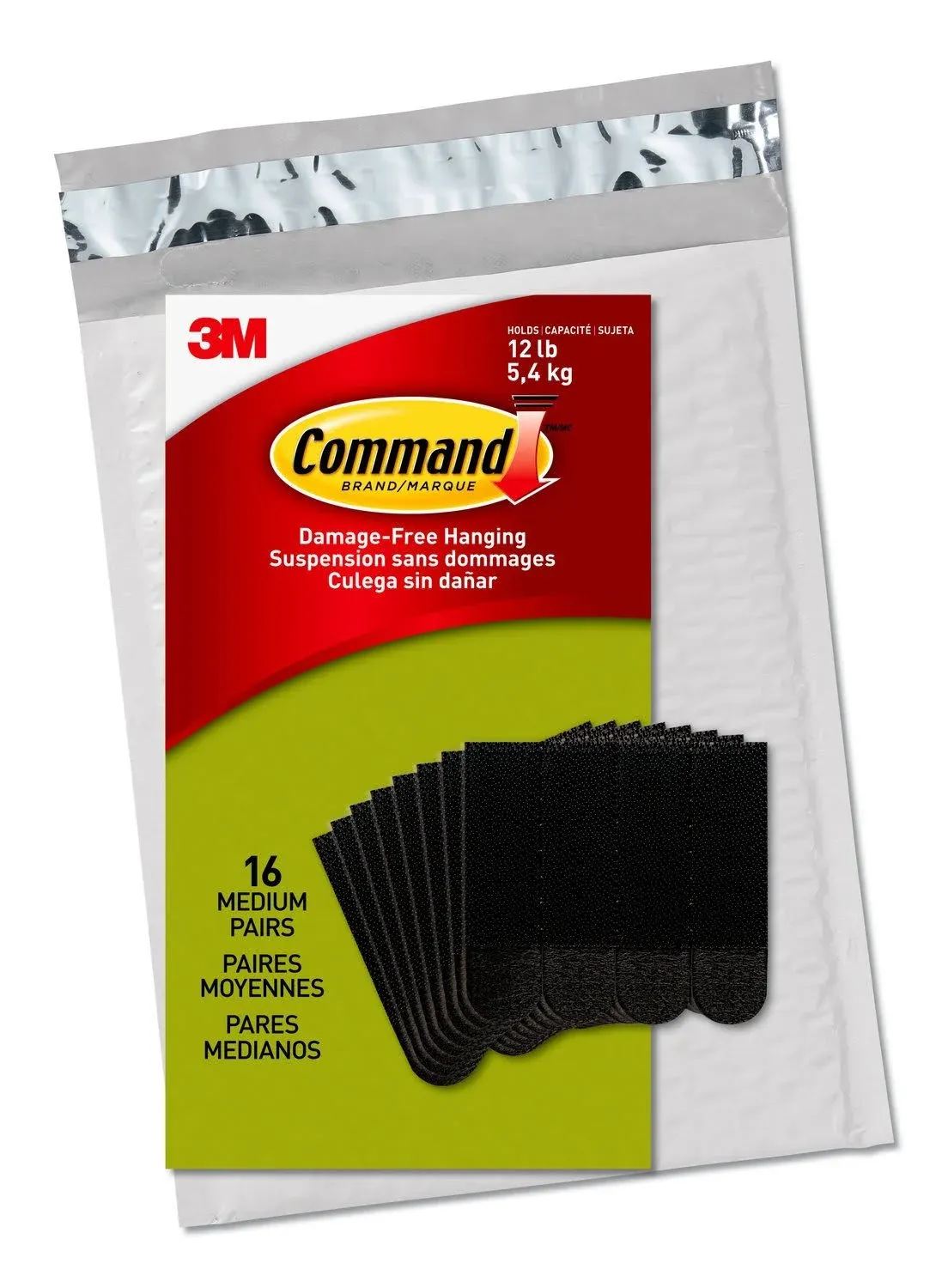 Command PH204BLK-16NA Value Pack Picture Hanging Strips, Medium, Black