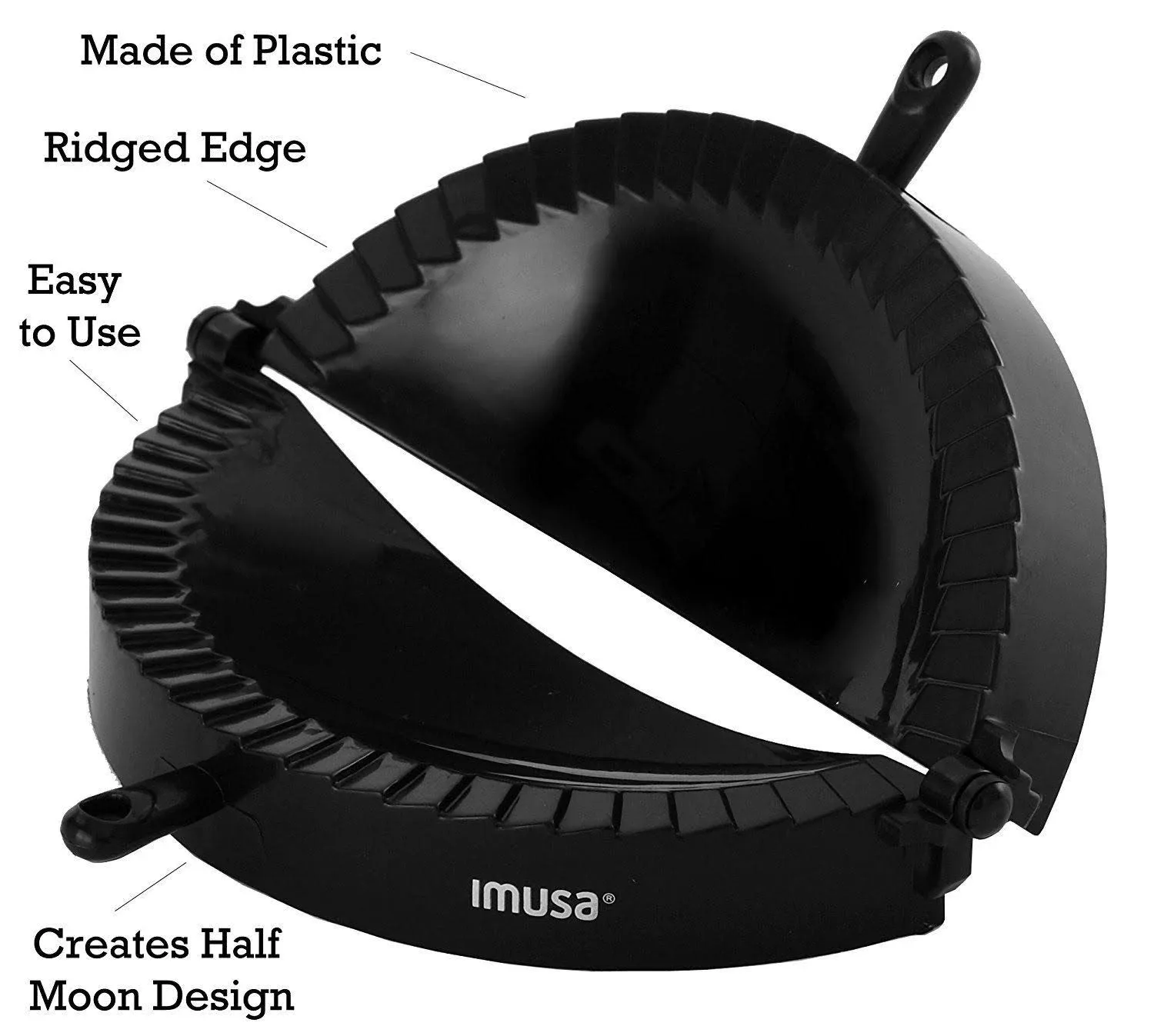 USA Jumbo IMU-71006W Easy to Use Plastic Empanada Mold, Black