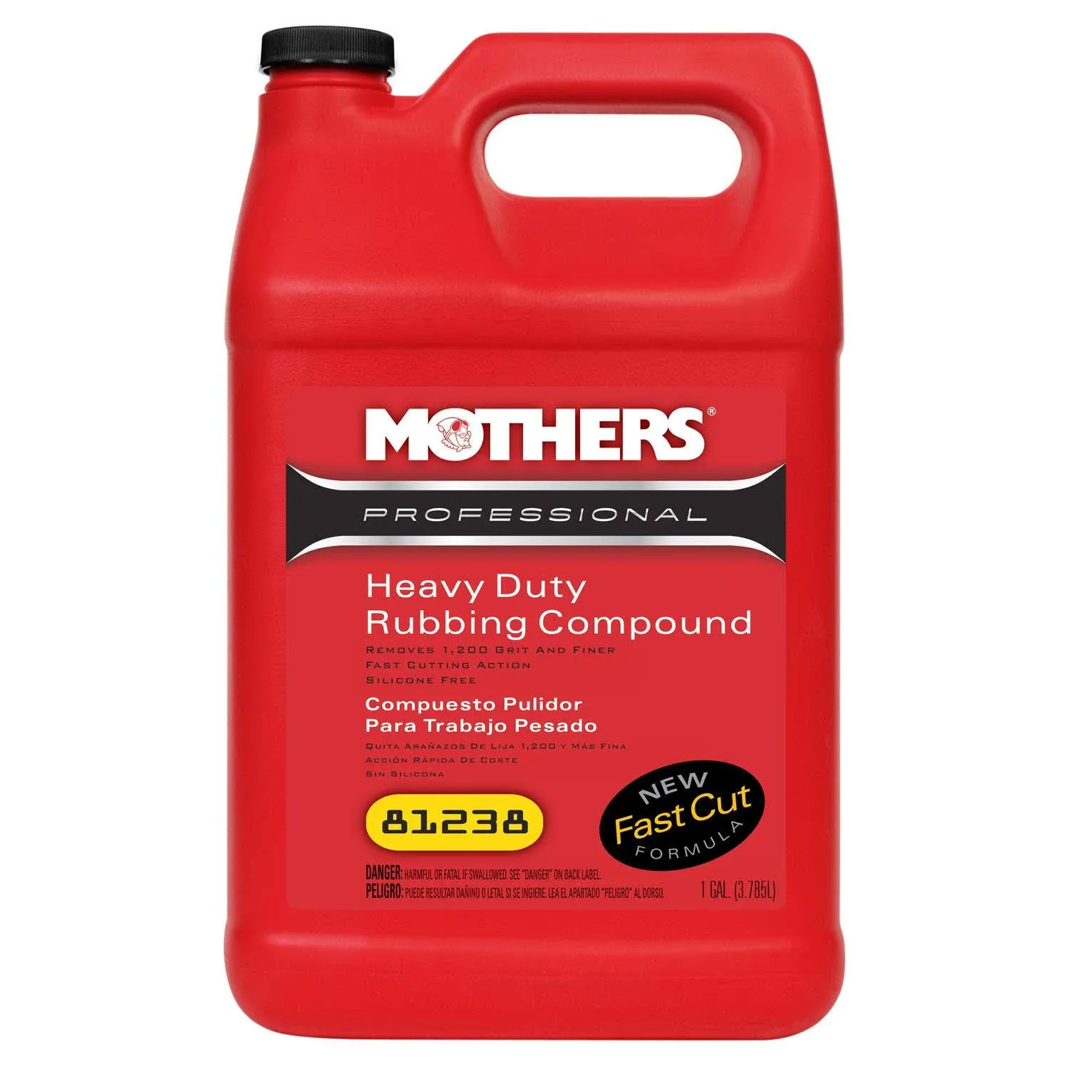 Mothers 07817581238 81238 Heavy Duty Rubbing Compound, 1 gal Can, White, Liquid