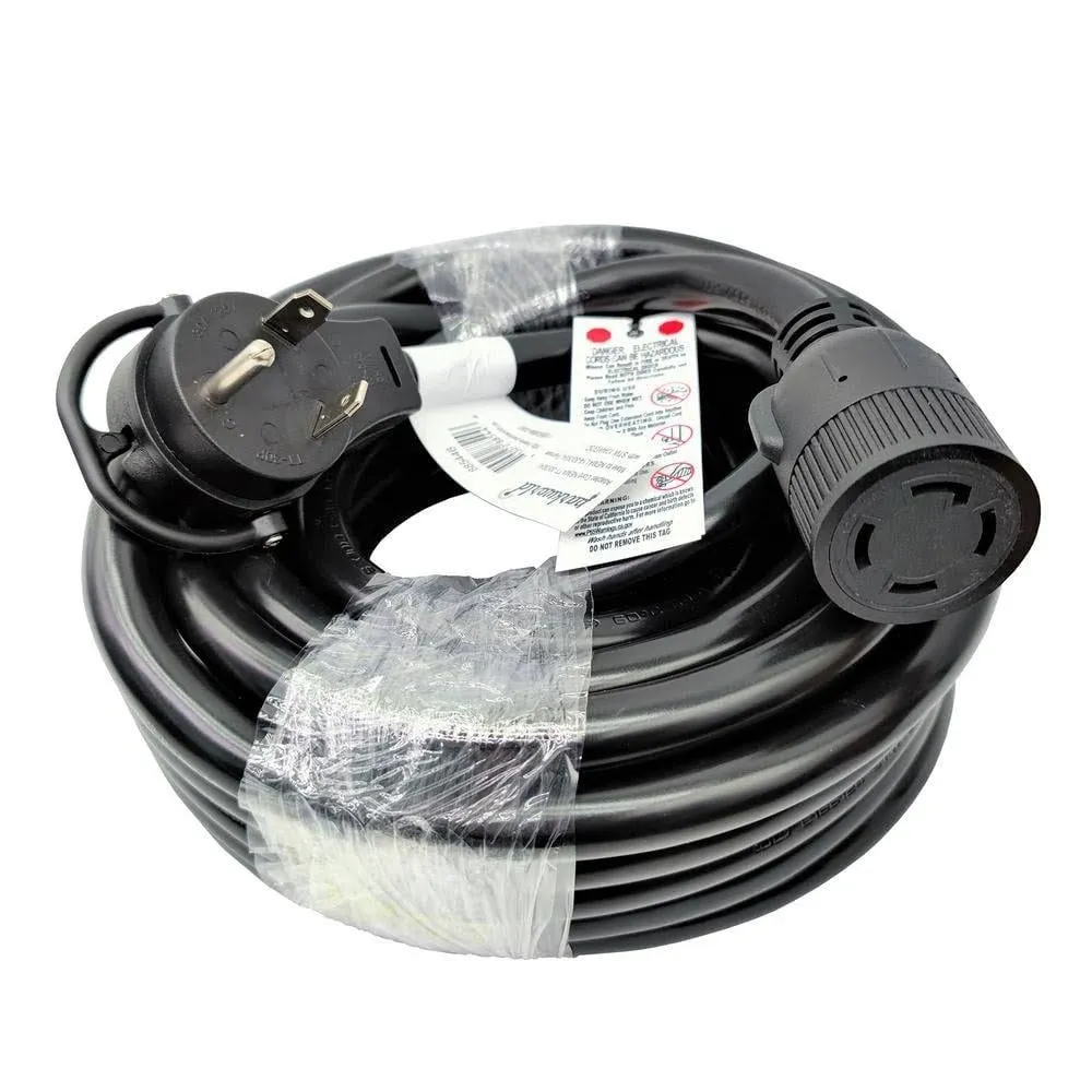 Parkworld 885446 RV 30A Adapter Cord NEMA TT-30P to L14-30R, 30A 125V 3750W 50FT