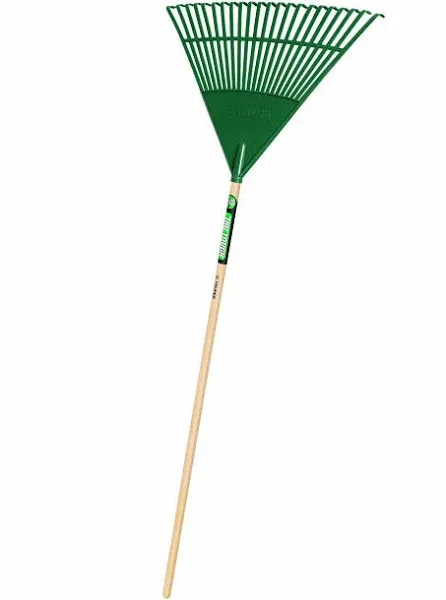 Truper 30456 Tru Tough 48-Inch Plastic Leaf Rake Wood Handle, Size 22"