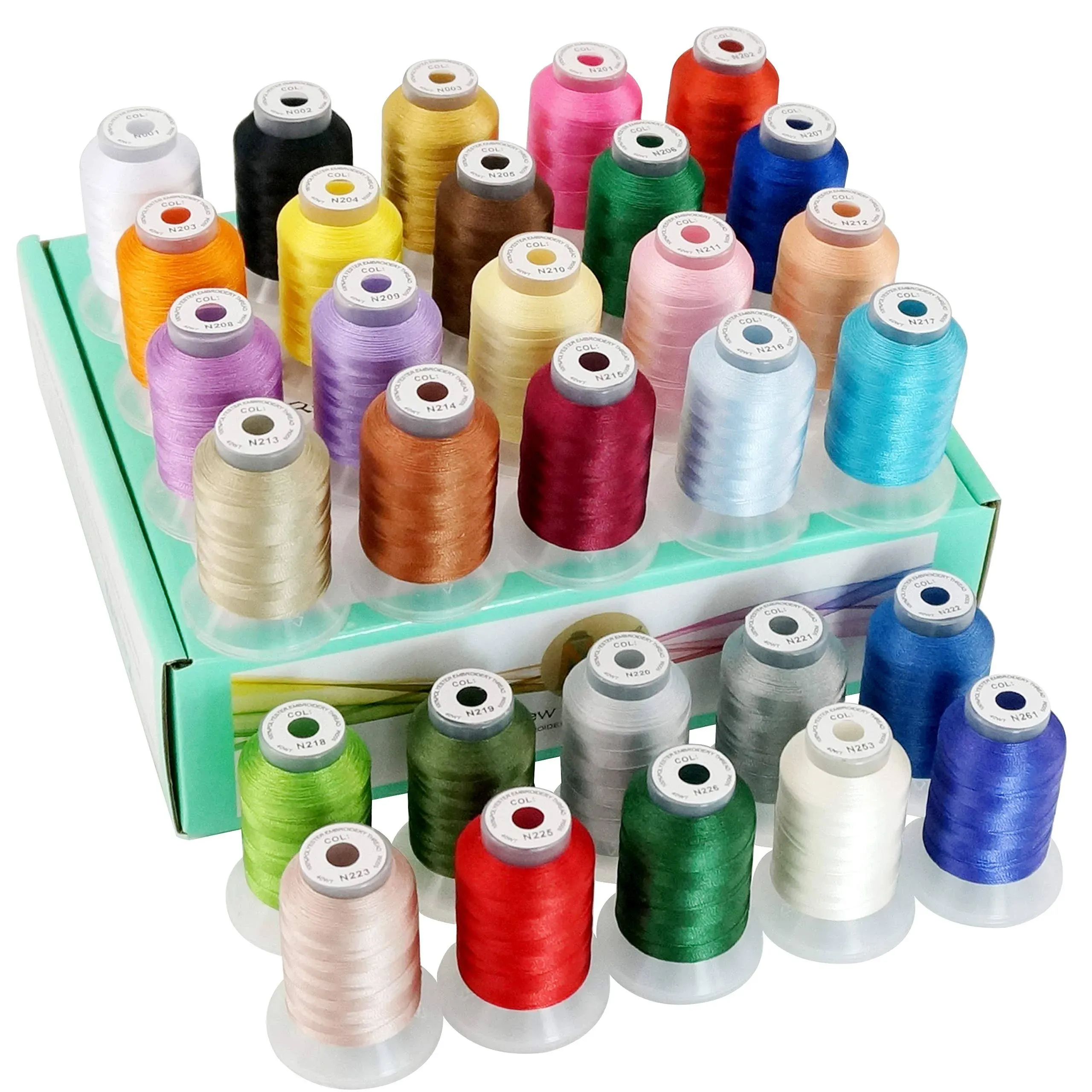 New Brothread 30 Colors Polyester Embroidery Machine Thread Kit